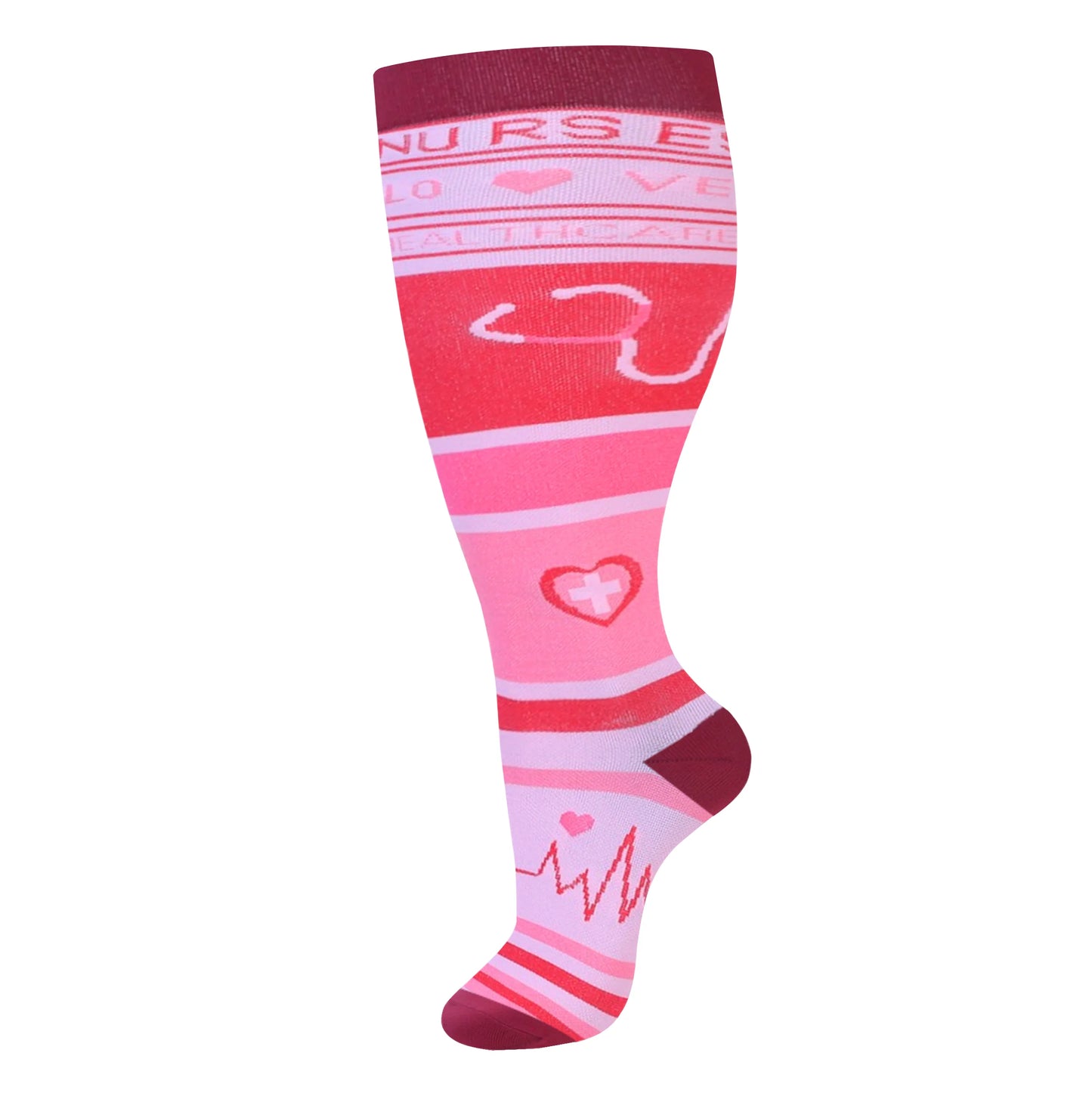 2XL-4XL Plus Size Compression Socks for Women Men 20-30 mmHg Wide Calf Extra Large Knee High Flight Sock for Circulation Support