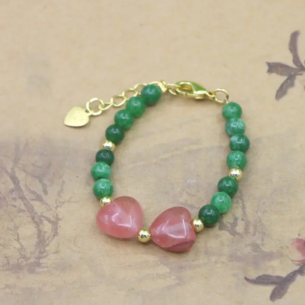 High Quality Natural Stone Bead Bracelet Baby Girls Lobster Clasp Accessories Girls Yoga Christmas Wedding Gift Jewelry Charm