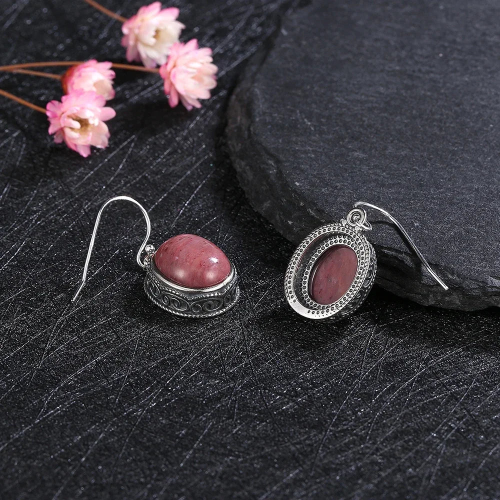 Women's Jewelry S925 Silver Earrings 10*12mm Oval Natural Tiger Eye Drop Earrings Fine Jewelry Engagement Birthday Gift