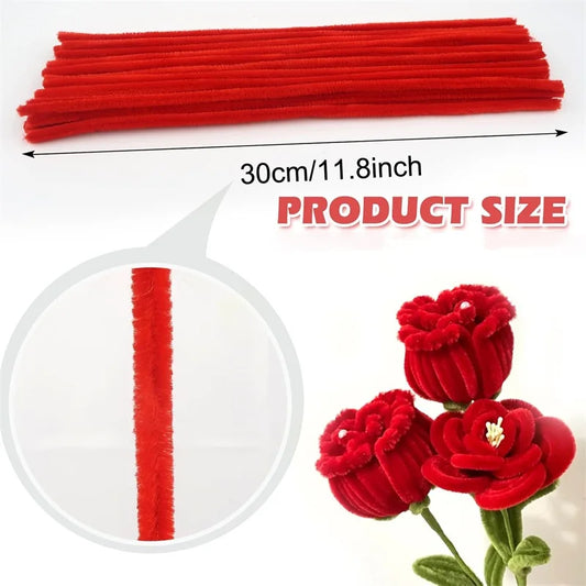 230Pcs/Set Chenille Stems Pipe Cleaners with Flower Centers DIY Handmade Crafts Materials Kids Art Toy Wedding Party Home Decor