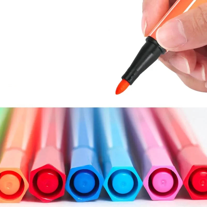 Children Painting 6/12 Non-toxic Water Color Pencil Washable Watercolor Pen Mark Painting for Kids Drawing Art Supplies