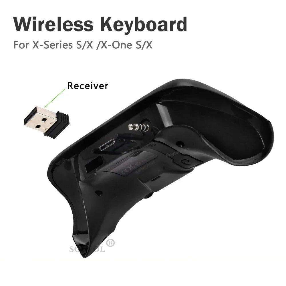 Wireless 2.4Ghz Mini Controller Keyboard Gaming Chatpad with Audio/Headset Jack for Xbox Series X/S Controller Accessories