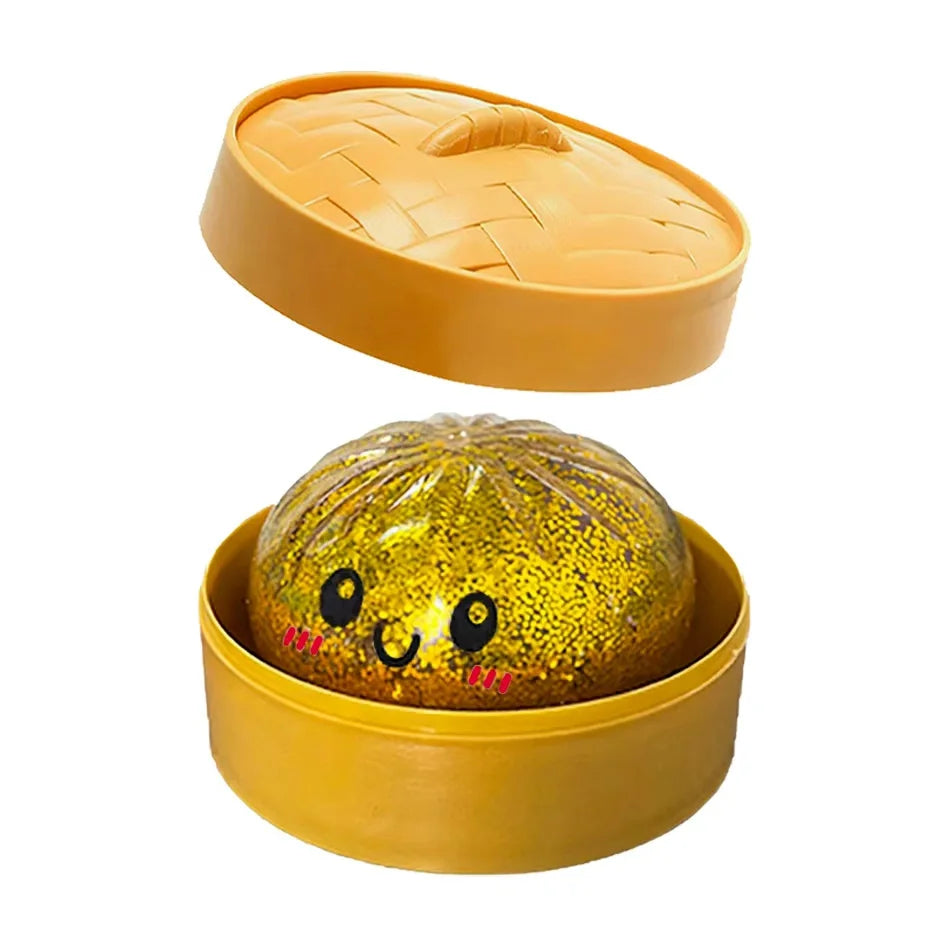 Dumpling Pressure Dumpling Squishies Cute Colorful Bun Toy Slow Rising Stress Relief Fidget Toy for Kids Adults Anti-Anxiety Gif