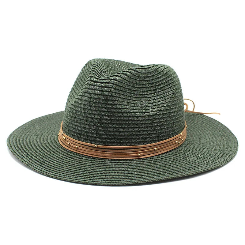 Big Size 60CM New Straw Hat 7cm Brim Summer Cooling Beach Sun Hat Outdoor Party Panama Jazz Hat Sombreros De Mujer