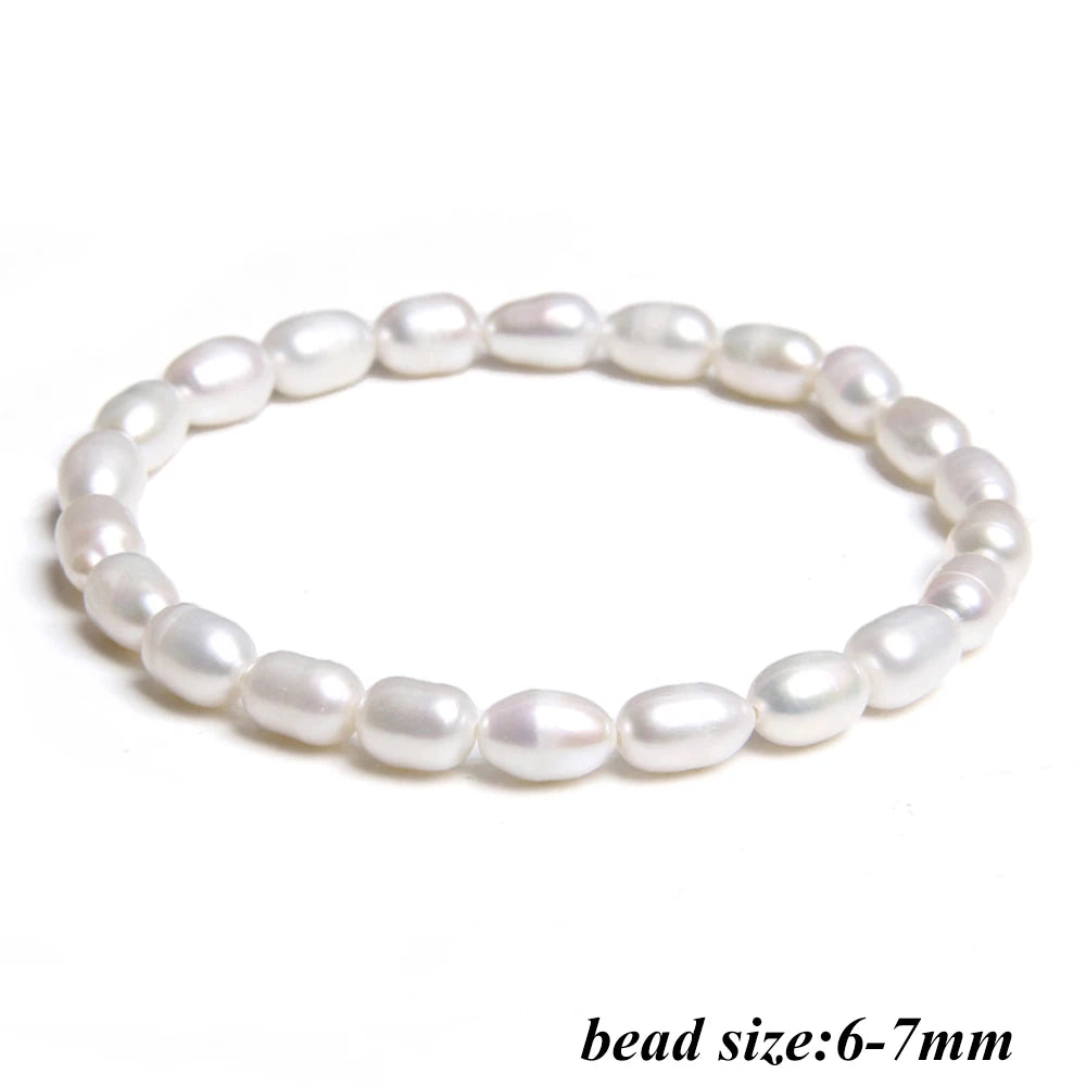 2024 New Natural Freshwater Pearl Stretch Bracelet Elegant Retro Female Pearl Bracelet High Quality Jewelry Gift For Women