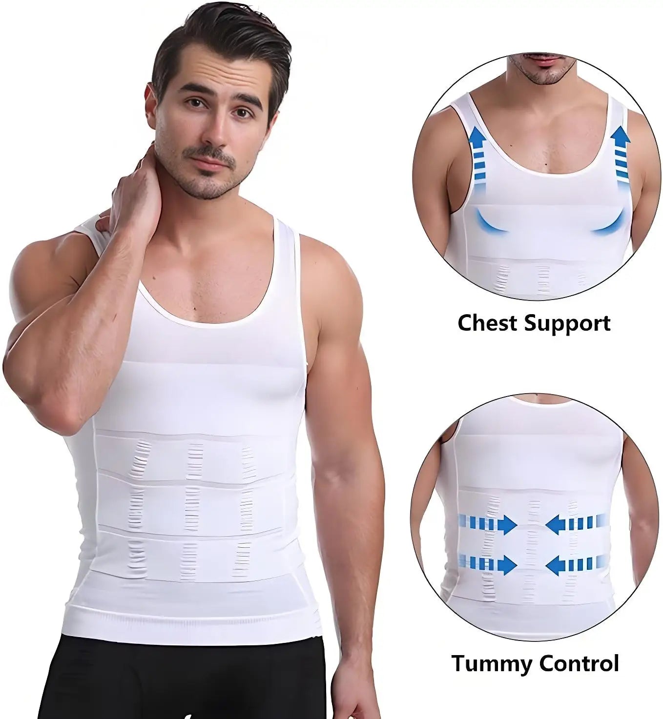 Men Compression Body Shaper Vest Seamless Slimming Tank Top Belly Control Waist Trainer Undershirt Shapewear