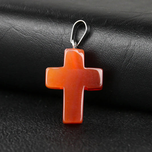 2pcs Natural Stone Crystal Cross Pendant Crucifix Quartz Necklace Bracelet Charm Amethyst DIY Christian Woman Jewelry Accessory