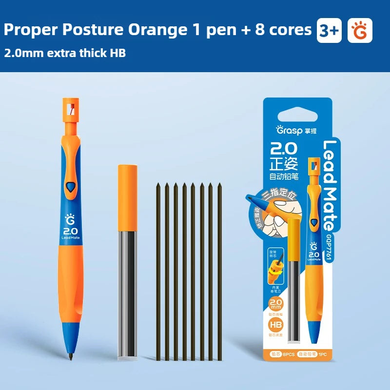 GRASP 2.0mm Mechanical Pencil Set Posture Correction Anti-Break Lead for Kids Children Writing School Supplies Korean Stationery