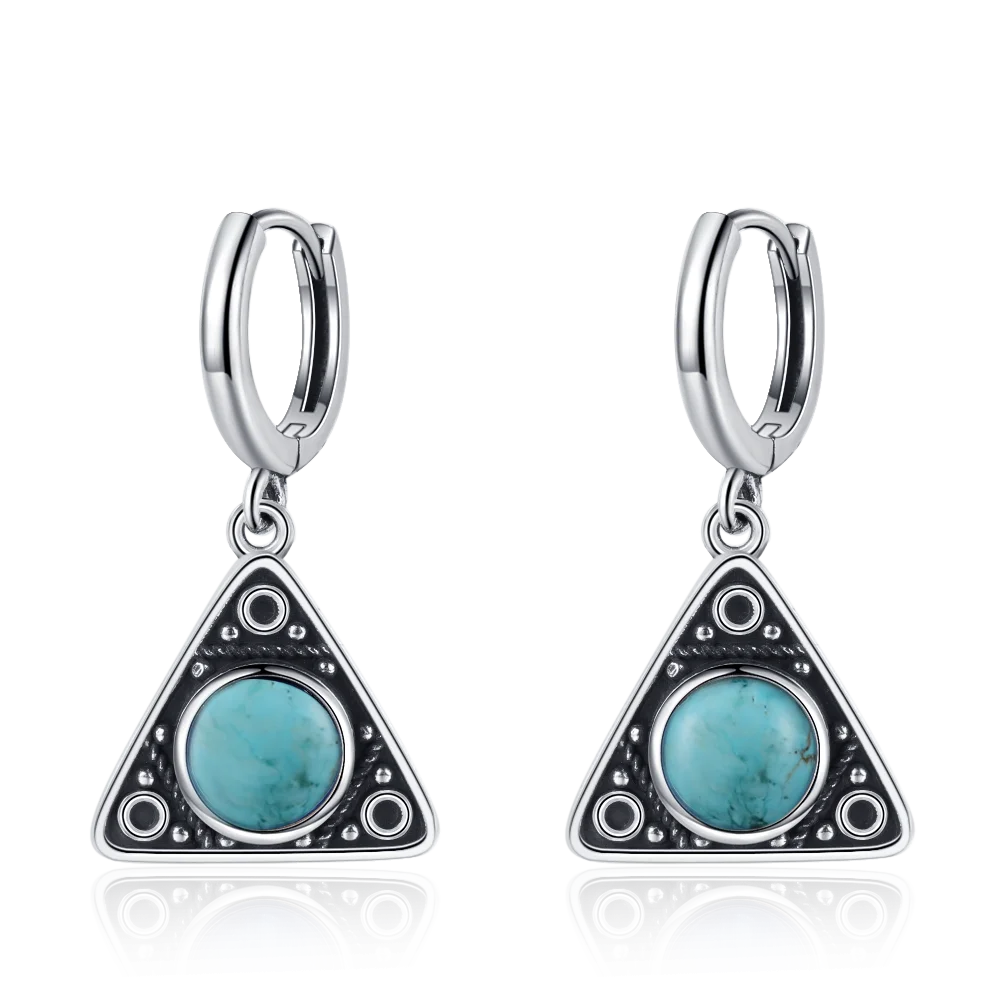 New Elegant Natural Kyanite S925 Silver Drop Earrings for Women Vintage Jewelry Wedding Engagement Hoop Earrings Gifts