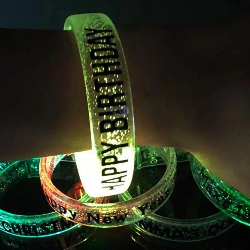 12/24/36/60 Pack Custom LED Bracelets LED Light-Up Bracelets for Wedding Parties Birthday Party Favors
