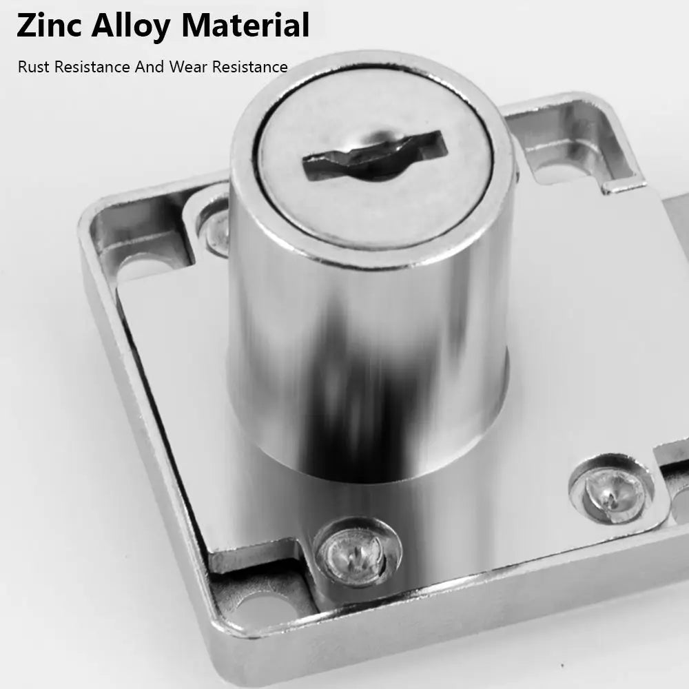 Zinc Alloy Drawer Lock Burglarproof Home Office Security Desk Wardrobe Cabinet Locker with 2 Keys