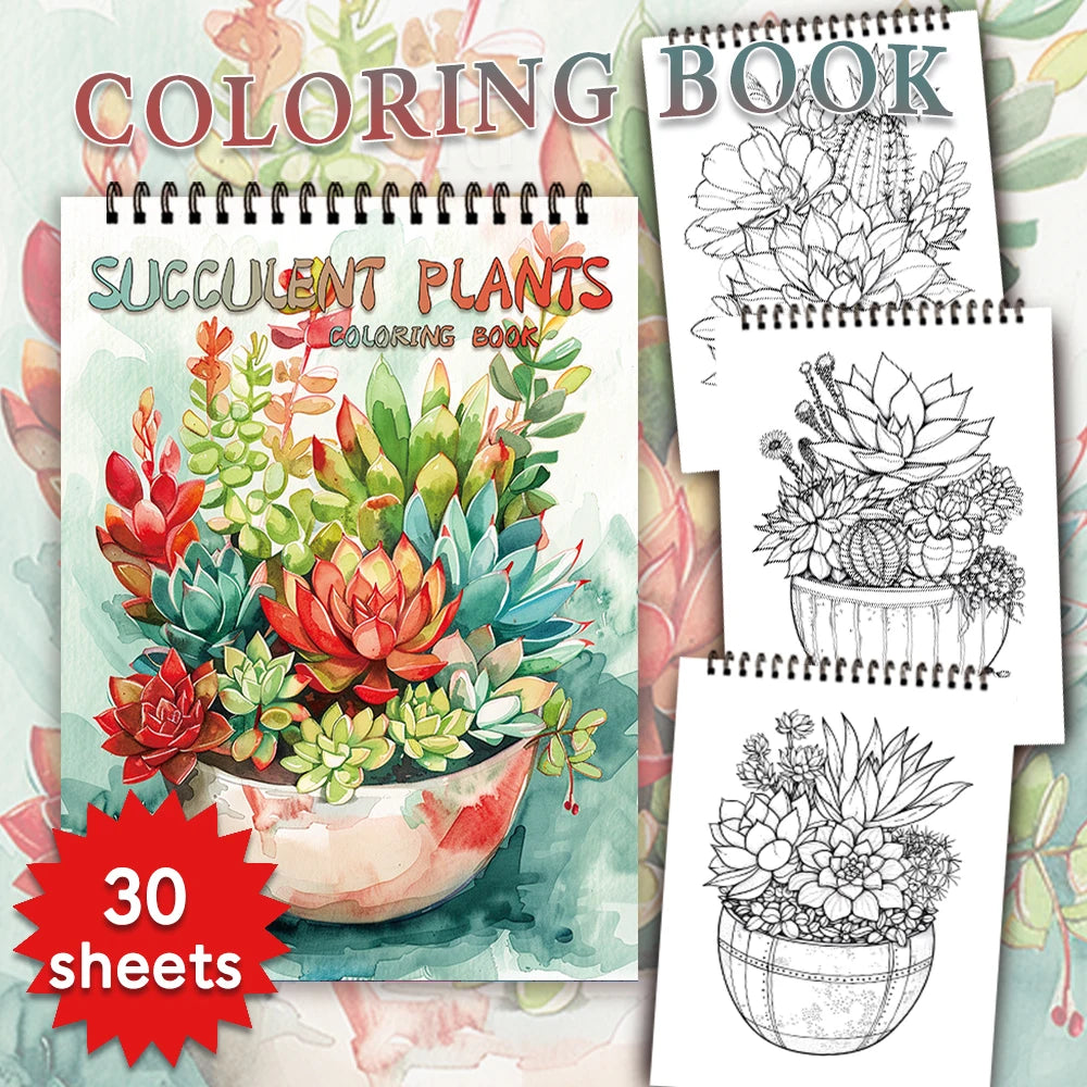 Adult coloring book - 30 Sheets Women's spiral coloring book, 11.2x 8.3 inches, drawing book, birthday gift, holiday party gift