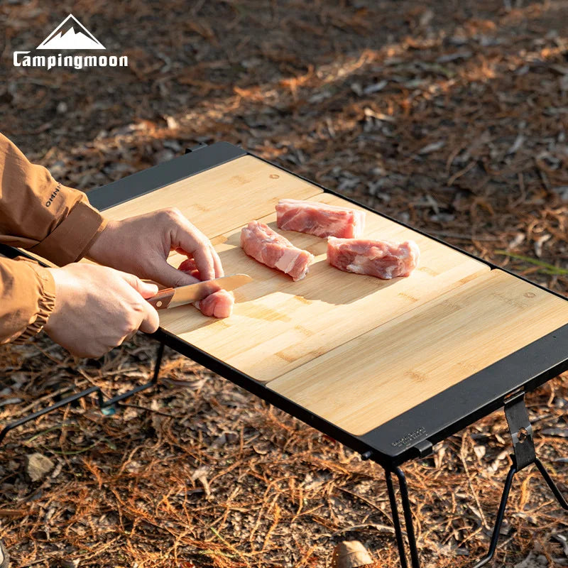 CAMPINGMOON Bamboo Board BBQ CK-P25 Portable Bbq Accessories Outdoor Camping IGT Wooden Table Top Dish Food d Tray