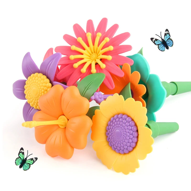 Grow Their Imagination with STEM Educational Flower Garden Building Toy - Perfect Gift for 3-7 Year Old Boys & Girls!