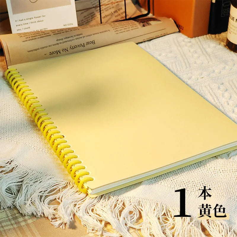 A5 Spiral Loose-Leaf Notebook, DIY Cuttable Binder, 60 Sheets, Blank & Lined Options, Vintage Style for Students & Journaling