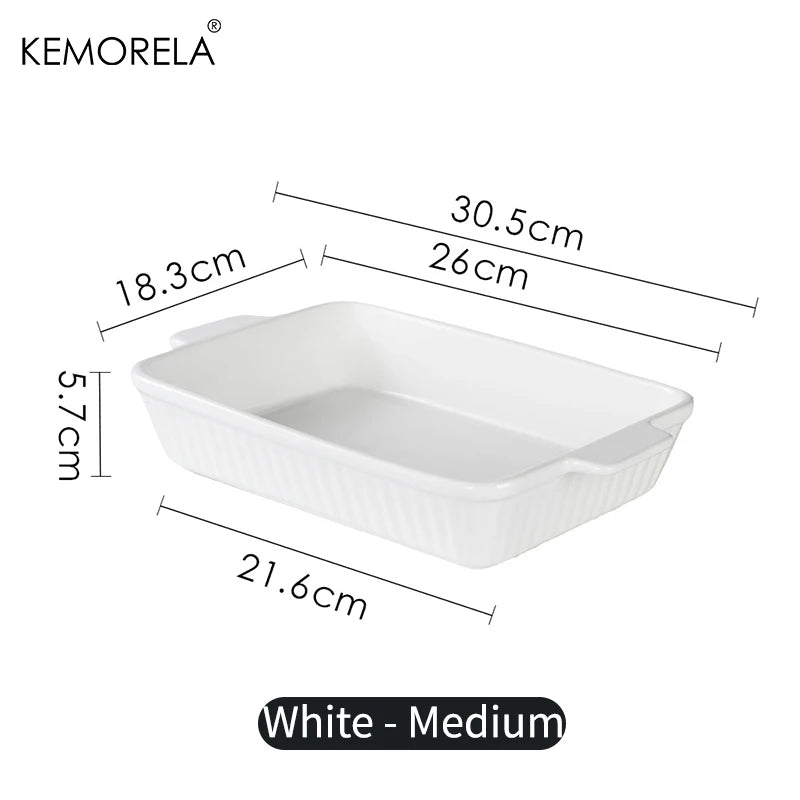 1PC Ceramic Baking Dish, Available in 3 Sizes Lasagna Pan Deep for Oven, with Handles,Oven Safe and Durable Bakeware for Lasagna