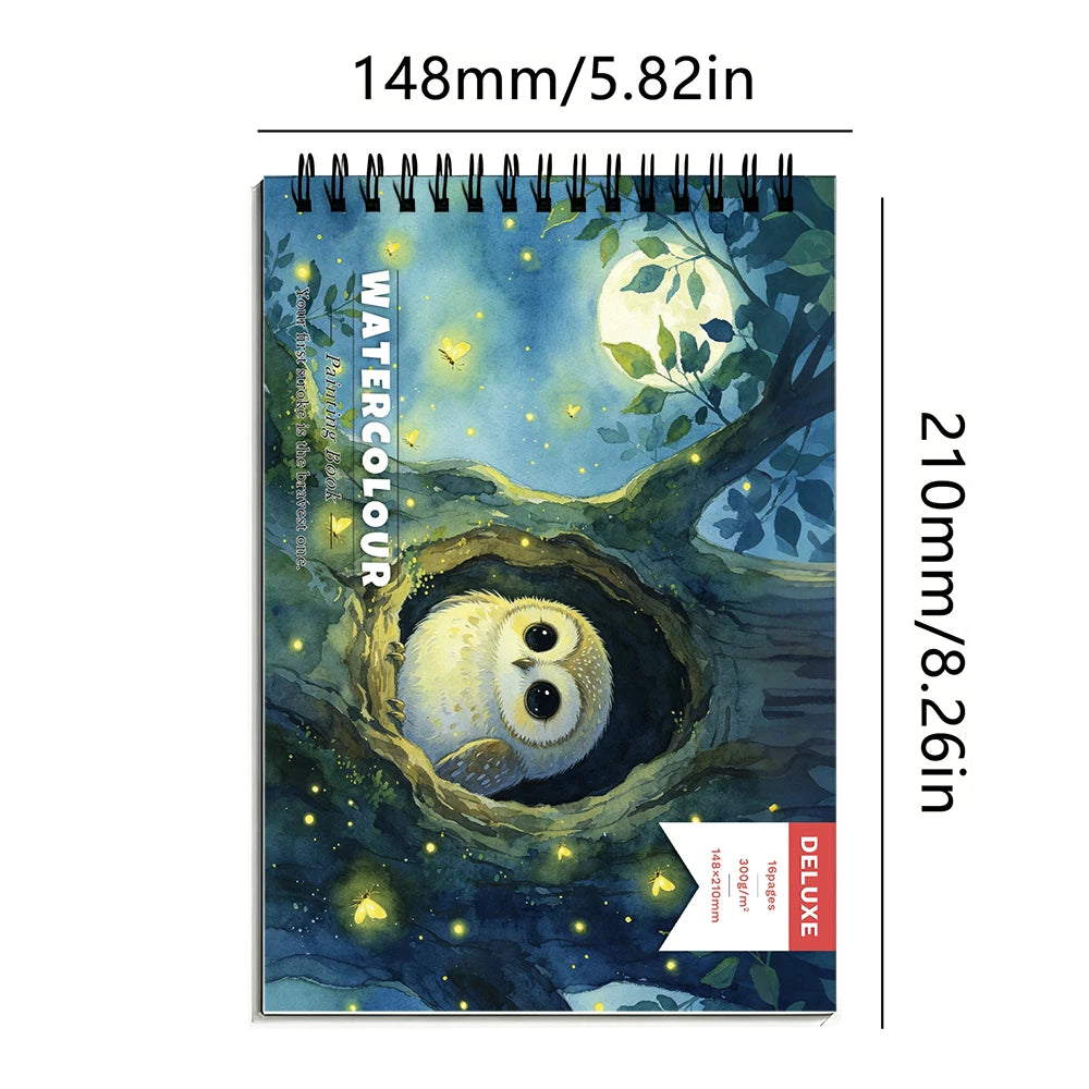 A4/A5 Watercolor Sketch Pad,300gsm tear-resistant bleedproof paper,16 blank pages,washable durable texture,ideal for beginners a