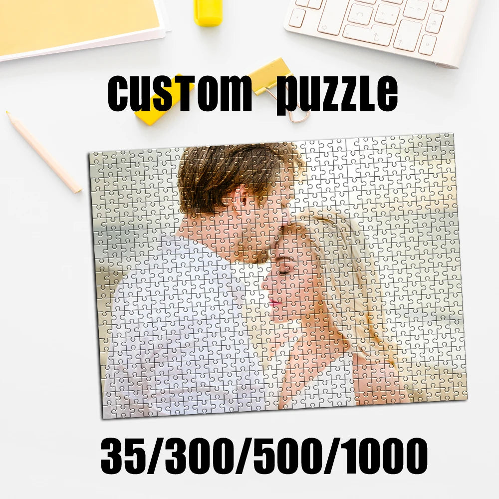 Personalized Custom Photo Puzzle Customize "Cardboard/wooden 35/300/500/1000 Pieces Jigsaw Puzzles for Adults Kids Toys "