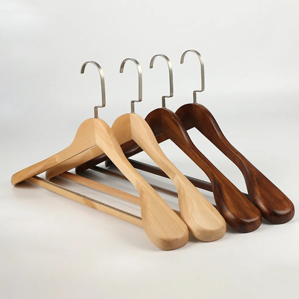 High-Grade Wide Shoulder Wooden Plastic Hanger Suit Hanger Seamless Clothe Hanger Wardrobe Storage Rack Household Hanger Quality