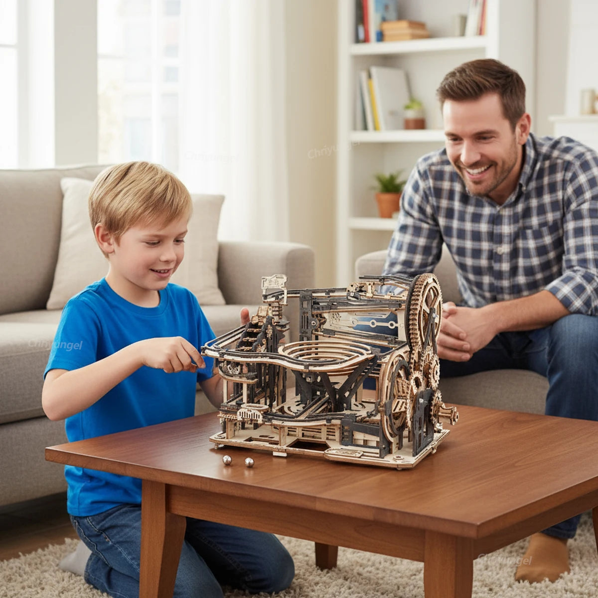 3D Wooden Puzzle DIY Marble Run Building Model Kit STEM Educational Construction Toys for Kids Adults Teens Boys Girls Gifts
