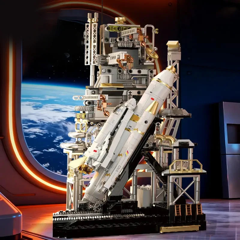 Space Launch Centre Building Blocks Space Station Aircraft Spaceship Assembly Model Bricks Creative Toy STEM Adults Gifts 914pcs