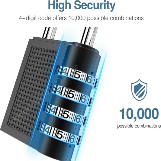 New Metal 4-digit Code Lock Outdoor Waterproof Padlock Suitcase Luggage Code Lock Home Locker Code Padlock Room Security Lock