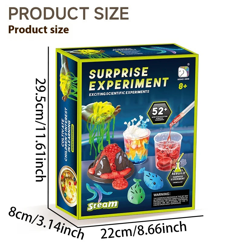 52-in-1 Children's Science Experiment Kit STEM Educational Science Gift for Boys And Girls Birthday First Science Set DIY Explod