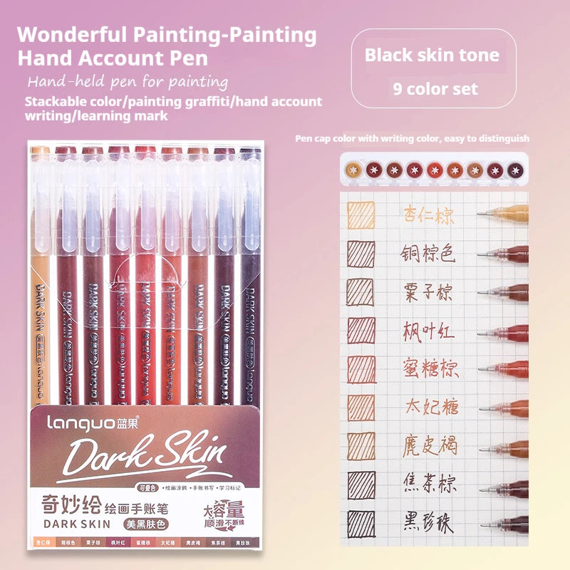 Color Gel Pen Set Kawaii Stationery Student Diary Pen Journaling Note Handbook Pen Color Gel Ink Pens Markers School Supplies