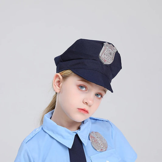 Girls Police Officer Costume Set – Cop Uniform Dress for Halloween & Career Day, 4T–14T