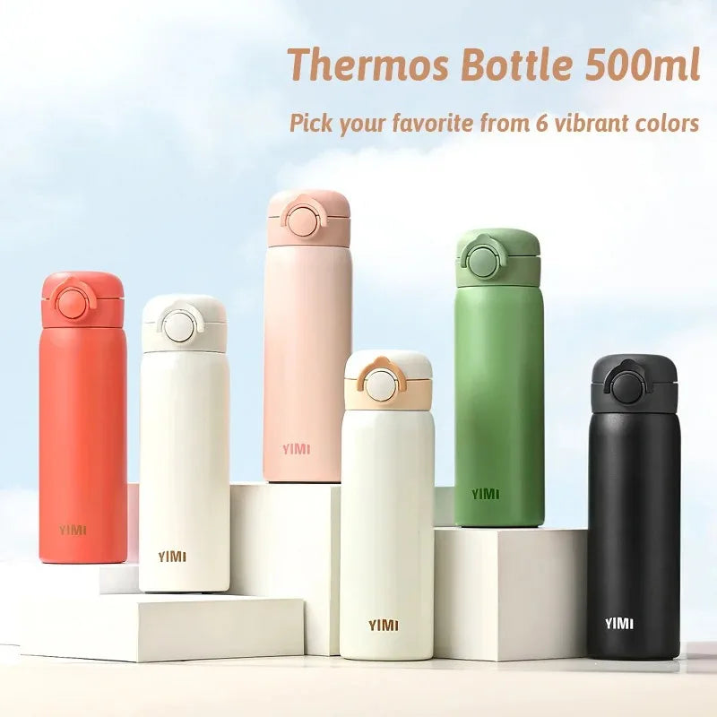 500ML Thermos Bottle Vacuum Flasks Tumbler 304 Stainless Steel Thermal Water Bottle Keep Hot And Cold Insulated Cup Drinkware