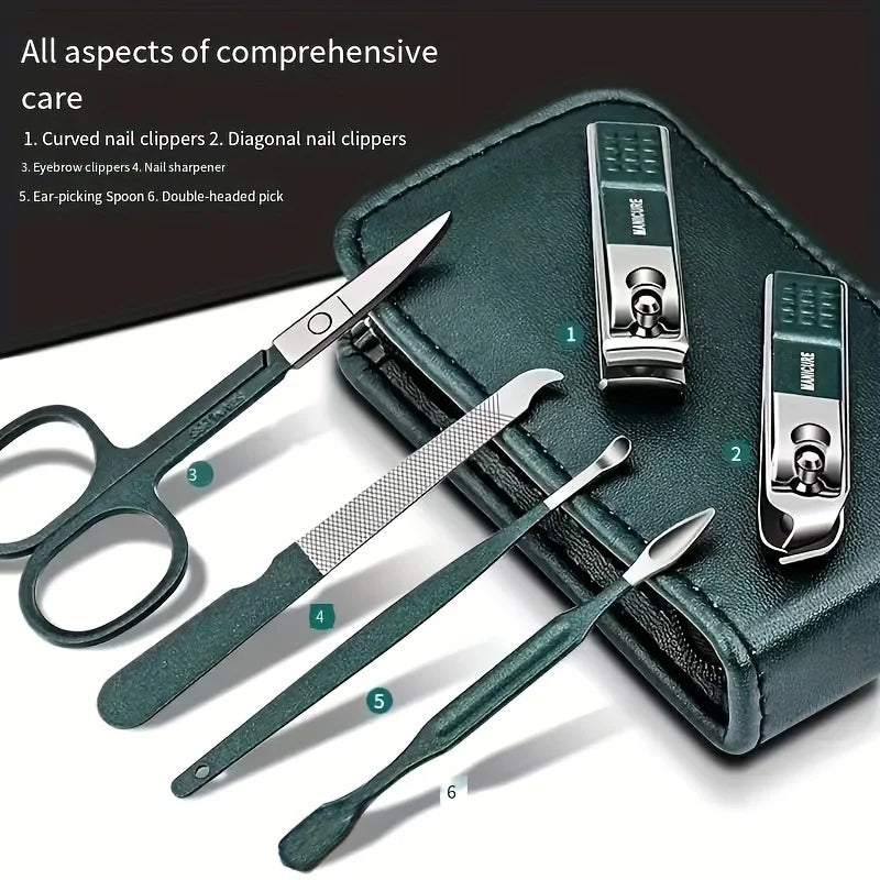 Nail Scissors Set Household High End Mens And Womens Special Nail Clippers Manicure Beauty Tools 6 Piece Portable Household