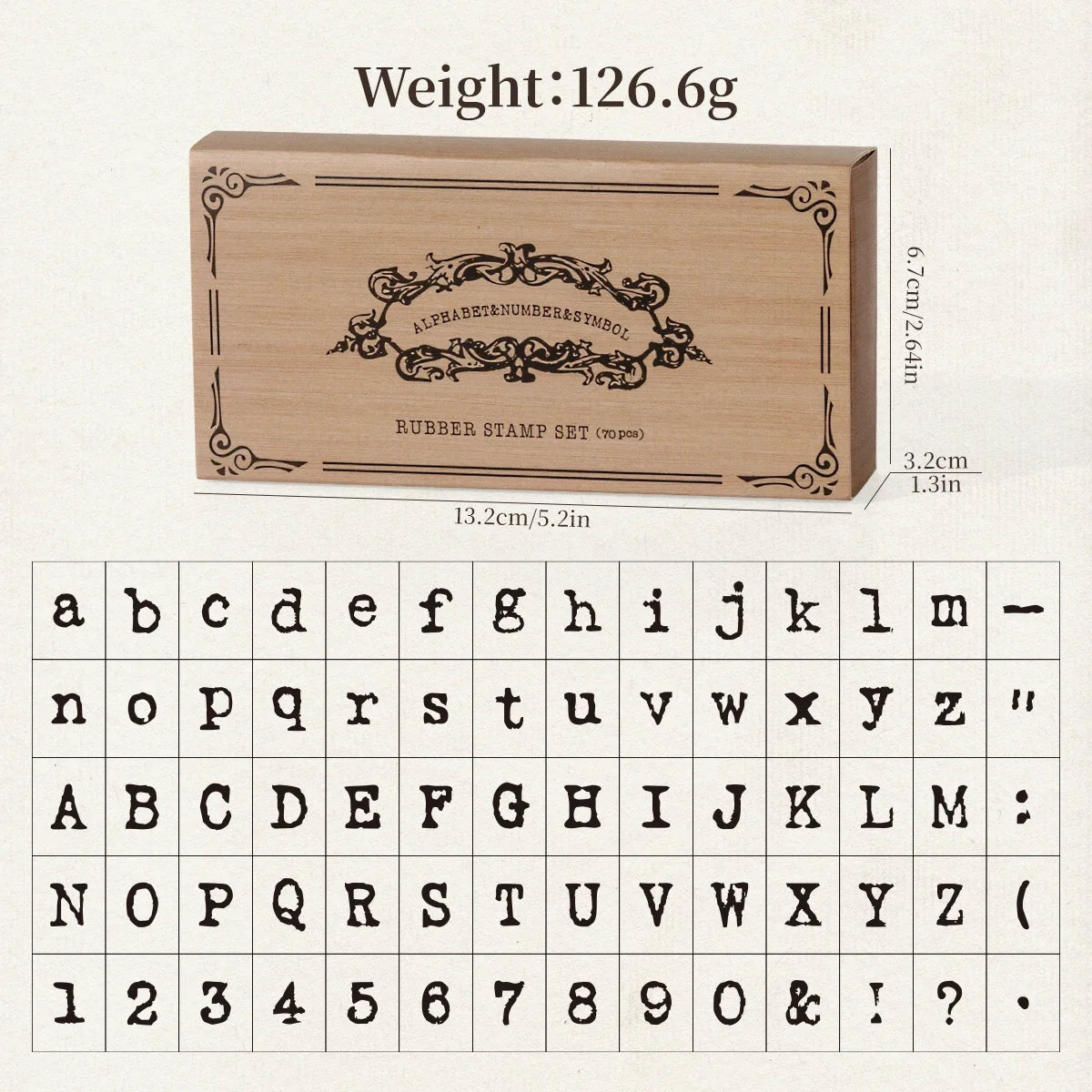 Journal GO 70pcs/set Wooden Rubber Alphabet Letter Number Stamp Set for Card Collage Junk Journal Scrapbooking DIY Standard Seal