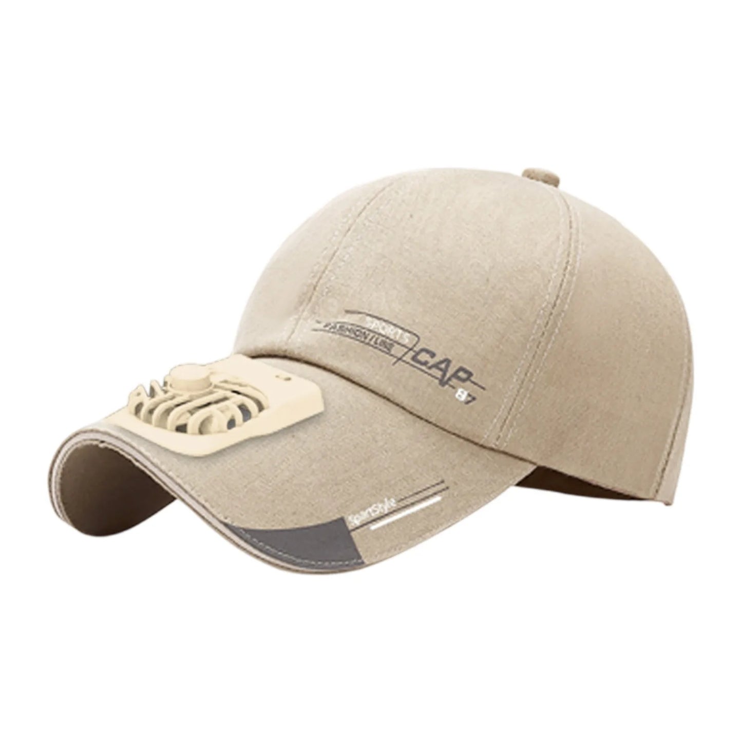 Unisex Summer USB Charging Cooling Fan Baseball Outdoor Golf Sunscreen Letters Print 2 Speed Adjustable Peaked Hat