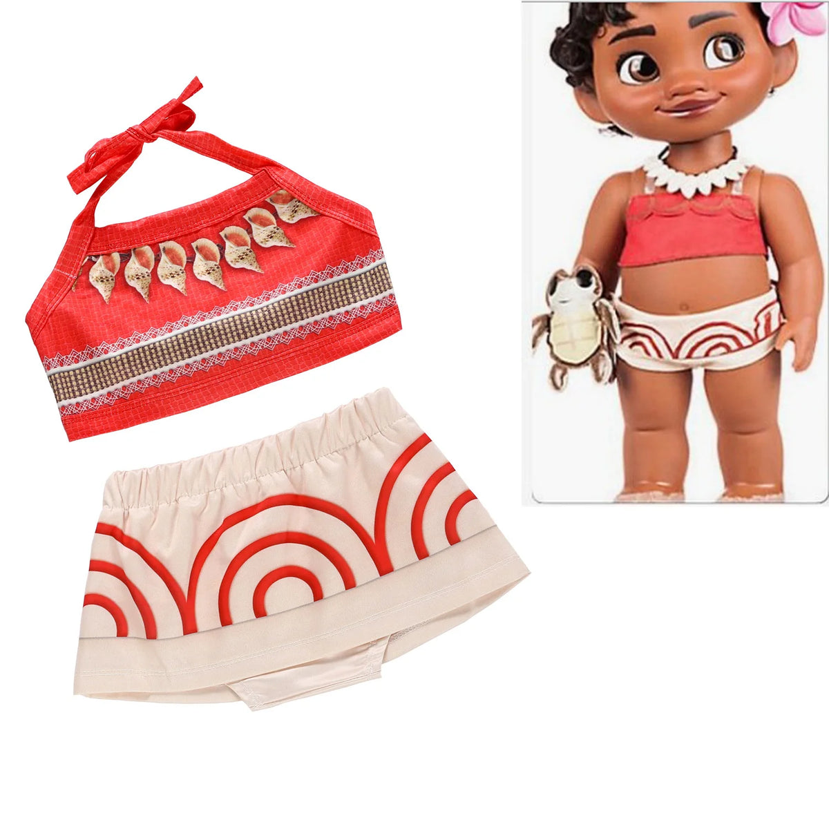 Baby Little Moana Dress Costumes Cosplay Girl Dresses Anime Movie Costume Halloween Costumes Gifts Kids Dress for Girls Outfit