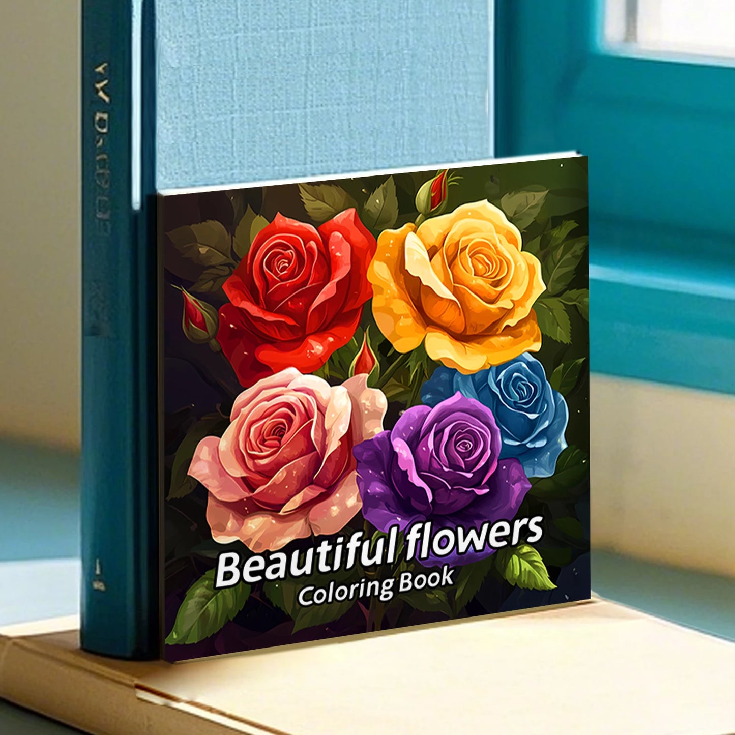 Beautiful Flowers Coloring Book 24Page Adult Picture Books Gift For Relieve Stress Kill Time Graffiti Painting Drawing Art Book