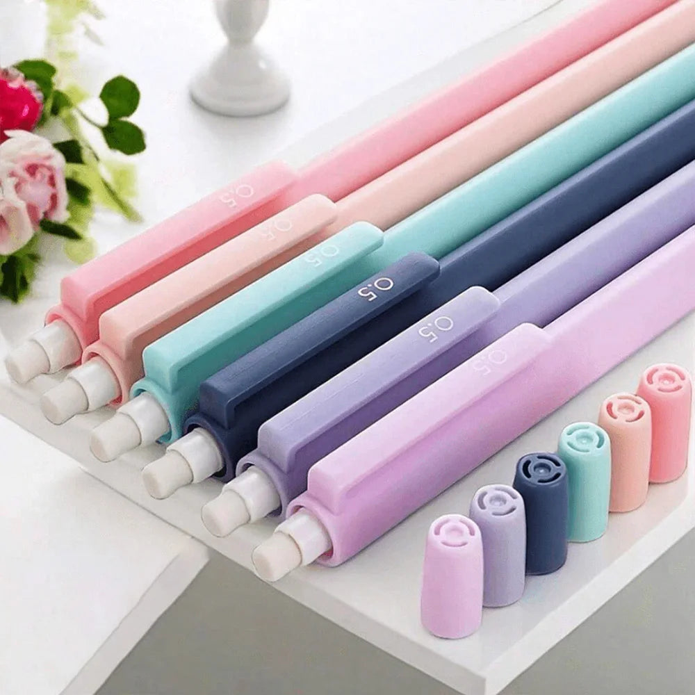 Cute Pastel Mechanical Pencil Set, 0.5mm & 0.7mm Dual Sizes for Precise Writing, Art Drawing Sketching Girls’ School Supplies