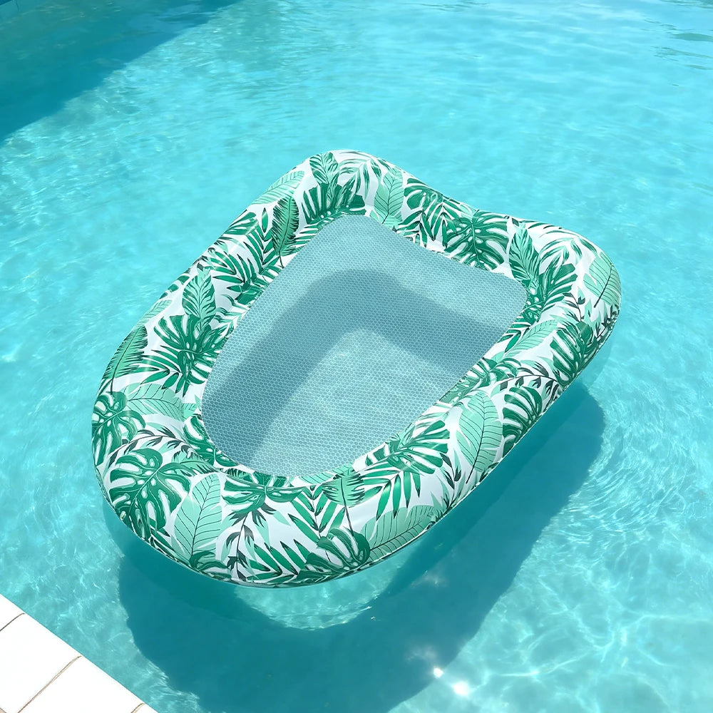 1 pc inflatable heart floating portable water lounge chair, suitable for summer beach swimming pool water entertainment