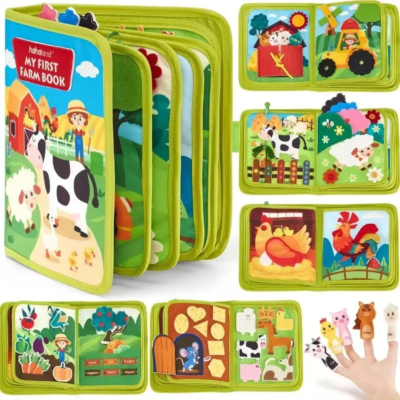 Toddler Montessori Busy Board Sensory Activity Educational Toy Polyester Fine Motor Skills Development Travel Learning Gift Kids