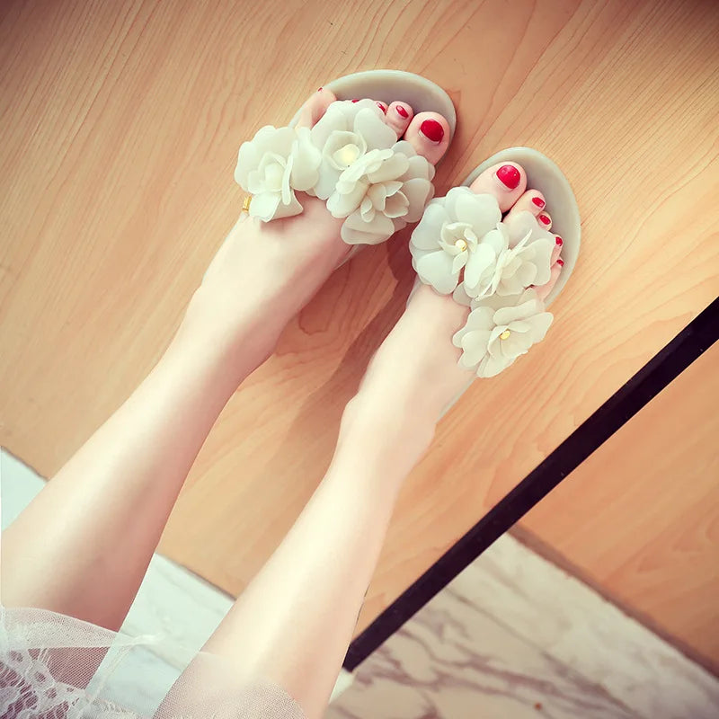 Comemore Summer Women's Shoes 2025 Flip Flops Women Slippers Female Beach Sandals with Floral Ladies Jelly Shoes Sandalias Mujer
