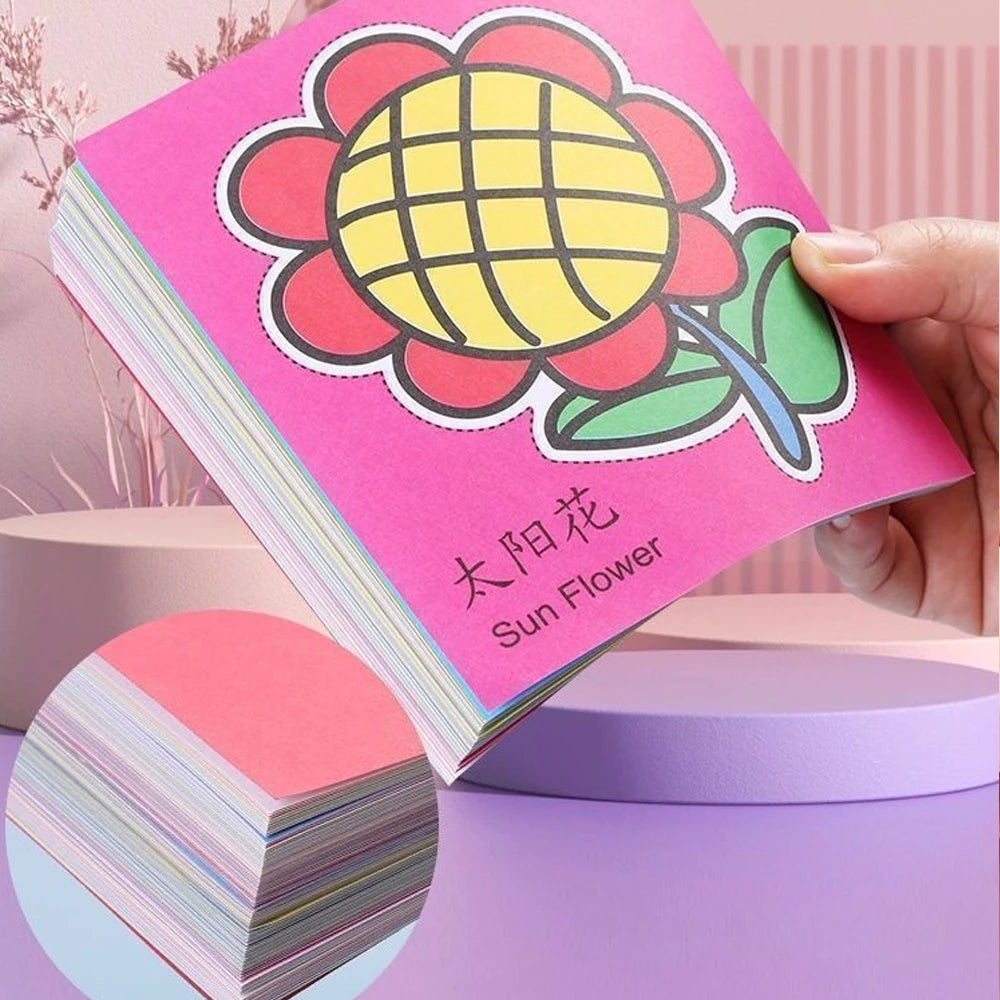 90 Sheets Kids Paper Cutting Book - Animals Fruits Vegetables DIY Educational Art Craft Fine Motor Skills Training for Preschool