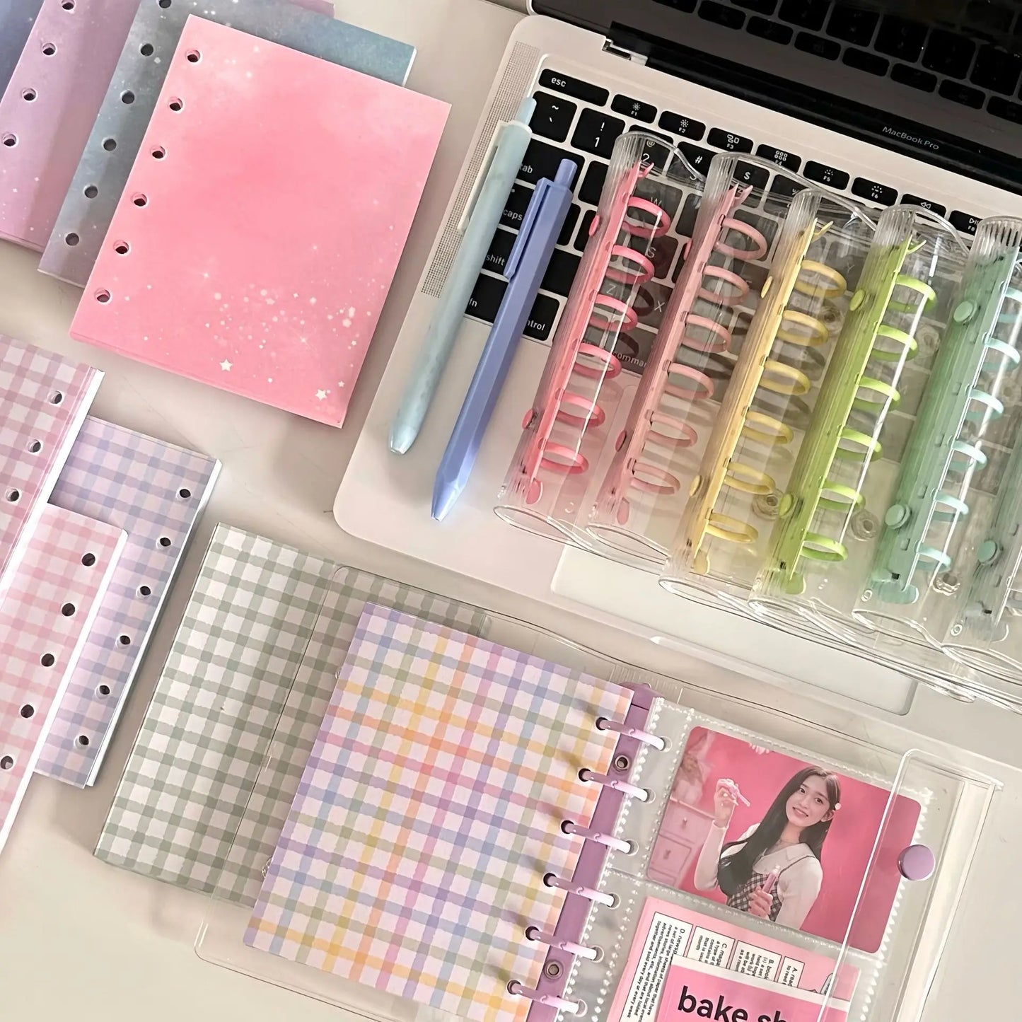 A7 Widening Colouful Notebook Refill Spiral Binder Inner Page Grid Diary Agenda PlannerSchool Stationery