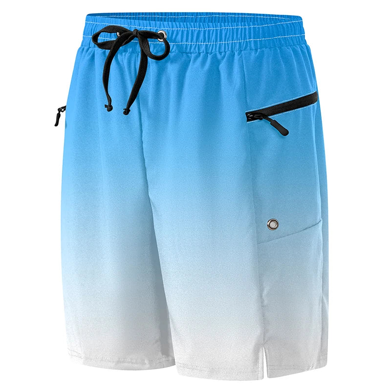 Mens Summer Beach Shorts with Zipper Pockets Quick Dry Board Shorts with Mesh Liner Swim Trunks Swimwear Swimsuit Bathing Suit