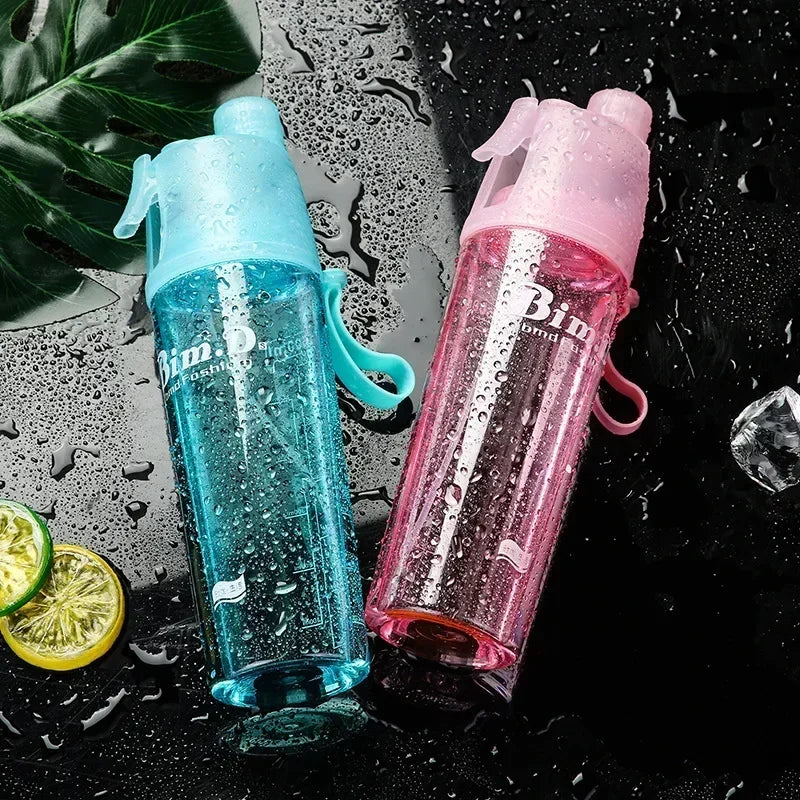 2 in 1 Spray Water Bottle Portable Cooling Hydration Cup for Outdoor Sports Travel Camping Summer Gift for Fitness Lovers