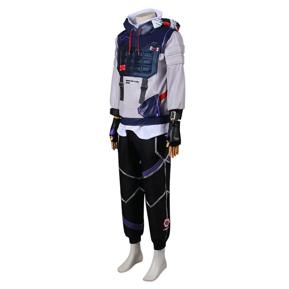Fantasy ISO Cosplay Game Valorant Disguise Costume Adult Men Uniform Set Jacket Pants Fantasia Outfit Halloween Carnival Suit