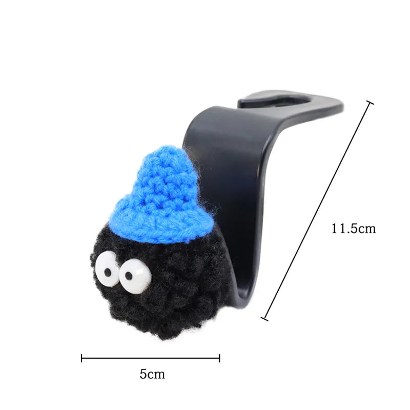 2PCS Cute Cartoon Ball Toy Car Seat Back Hooks Storage Vehicle Headrest Organizer Hanger for Groceries Bag Handbag Decoration