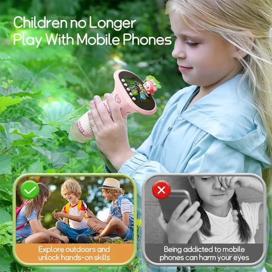 Chriyungel 1000X Handheld Digital Microscope for Kids STEM Science Toy with LED Light for Photo Video Educational Toys Gift