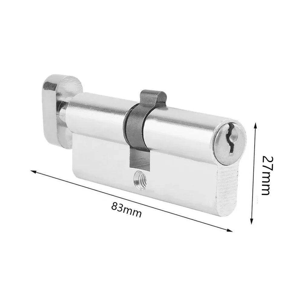 Door Cylinder Lock Biased 3 Keys Anti-Theft Entrance Aluminum Door Lock Home Security Interior Bedroom Lock Cylinder