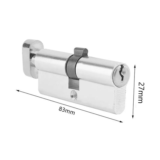 Door Cylinder Lock Biased 3 Keys Anti-Theft Entrance Aluminum Door Lock Home Security Interior Bedroom Lock Cylinder