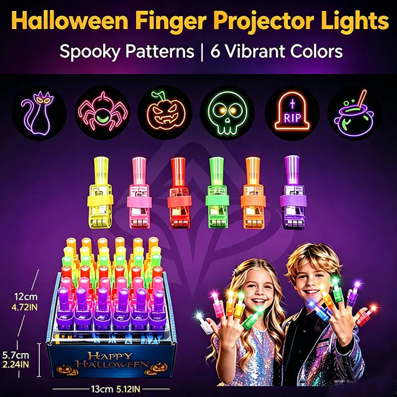 36PCS Halloween LED Finger Lights Neon Party Favors Glow in the Dark Rave Party Supplies Goodie Bag Stuffers Box Prizes