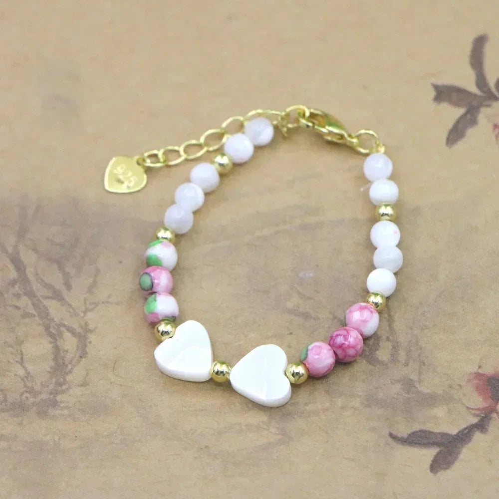 High Quality Natural Stone Bead Bracelet Baby Girls Lobster Clasp Accessories Girls Yoga Christmas Wedding Gift Jewelry Charm